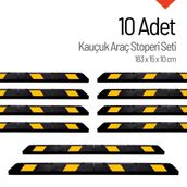 İleri Trafik 183x15x10 cm 10 Adet Kauçuk Araç Stoperi