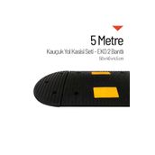 İleri Trafik 50 x 40 x 4,5 cm 5 m Eko 2 Bantlı Kauçuk Hız Kesici Yol Kasisi