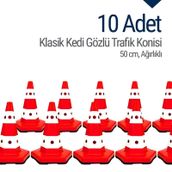 İleri Trafik Klasik Kedi Gözlü 10 Adet 50 cm Trafik Dubası