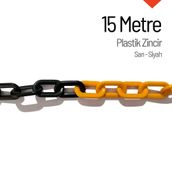 İleri Trafik Sarı Siyah 15 m Plastik Zincir