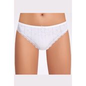 İlke Kadın Jakarlı (Transferli Ribana) Dantelli Bikini 273 - 6 Adet - XL - Beyaz