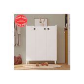 İmbaş 3 Kapaklı Çok Amaçlı Dolap Çok Amaçlı Mutfak Dolabı Banyo Dolabı Ayakkabılık Beyaz %100 Mdf