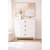 İmbaş Opal 4 Çekmeceli Beyaz Şifonyer 70x44x87 cm Suntalam Malzemeden Fonksiyonel Tasarım