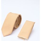 İmza Bej Kuş Gözü Desen 6 Cm Kravat 1090260100 - Standart - Koyu Bej