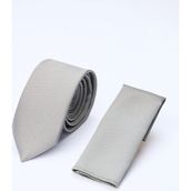 İmza Gri Kuş Gözü Desen 6 Cm Kravat 1090260100 - Standart - Koyu Gri