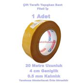 İnce Güçlü Yapışkanlı Fileli Çift Taraflı Bant 0.5Mm X 40Mm X 20Metre (Sökülebilir Ve İz Bırakmaz)