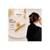 İnDerin Gold Metal Mandal Toka Büyük Boy Kavisli Güçlü Tutuş Saç Tokası