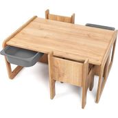 Industrial Living 2 Kişilik Çocuk Masası– Çocuk Etkinlik Masası -Oyun-Hamur-Çalışma Aktivite Masası-Ders Masası Ceviz Mdf - Gri Çekmeceli - 63x88x43 - Ahşap - Ceviz