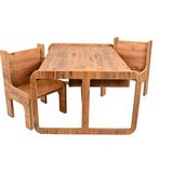 Industrial Living Çocuk Aktivite Oyun Masası - Çalışma ve Hamur Masası - 2 Sandalye- Mdf- 80 x 55 x 45 cm - 80*55*45 - Ahşap