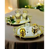 Infinity Gold Şık Söz Nişan Tepsisi krem