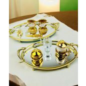 Infinity Gold Şık Söz Nişan Tepsisi Siyah