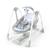 Ingenuity ConvertMe 2'si 1 Arada Kompakt Taşınabilir Bebek Salıncağı ve Bebek Koltuğu, Pille Çalışan Titreşimler, Otomatik Sallanma, Doğa Sesleri - Nash