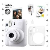 Instax Mini 12 Beyaz 20'li Film Kıskaçlı Resim Standı Silikon Kılıf ve Fotoğraf Makinesi Seti
