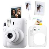 Instax Mini 12 Beyaz 20'li Film Kıskaçlı Stand Mini Albüm Silikon Kılıf ve Fotoğraf Makinesi Seti