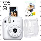 Instax Mini 12 Beyaz 20'li Film Şeffaf Kılıf ve Fotoğraf Makinesi Seti
