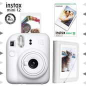 Instax Mini 12 Beyaz Fotoğraf Makinesi 10'lu Film ve Mini Albüm Seti