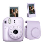 Instax Mini 12 Lila Çerçeve Deri Kılıf ve Fotoğraf Makinesi Seti