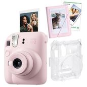 Instax Mini 12 Pembe 10'lu Film Mini Albüm Şeffaf Kılıf ve Fotoğraf Makinesi Seti
