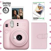 Instax Mini 12 Pembe Fotoğraf Makinesi 10'lu Film ve Laporta Albüm Seti