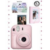 Instax Mini 12 Pembe Fotoğraf Makinesi ve 28'li Mini Albüm Seti
