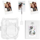 Instax Mini 12 Simli Şeffaf Beyaz Kılıf PVC 64'lü Albüm ve Fotoğraf Çerçeveleri Aksesuar Seti