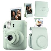 Instax Mini 12 Yeşil 10'lu Film Çerçeve Kare Albüm Deri Kılıf ve Fotoğraf Makinesi Seti