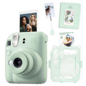 Instax Mini 12 Yeşil 10'lu Film Kıskaçlı Stand PVC Albüm Simli Pleksi Kılıf ve Fotoğraf Makinesi Seti