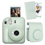 Instax Mini 12 Yeşil 10'lu Film Laporta Albüm Deri Kılıf ve Fotoğraf Makinesi Seti