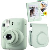 Instax Mini 12 Yeşil 20'lu Film Mini Albüm Deri Kılıf ve Fotoğraf Makinesi Seti
