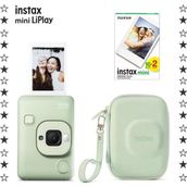 Instax Mini LiPlay Matcha Green 20'li Film Çanta ve Fotoğraf Makinesi Hediye Seti