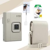 Instax Mini Liplay Plus Sand Beige 20'li Film Çanta Kıskaç ve Fotoğraf Makinesi Hediye Seti