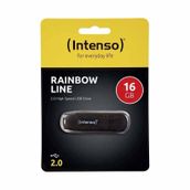 Intenso 16 GB USB 2.0 Rainbow Line Siyah USB Bellek