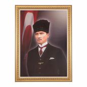 İnter INT-025 50 x 70 cm Varaklı Çerçeveli Duvara Monte Atatürk Portresi