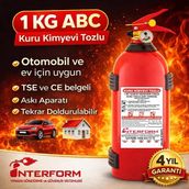İnterform 1 kg Abc Kuru Kimyevi Tozlu Yangın Söndürme Tüpü