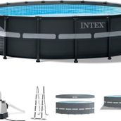 Intex 26330NP Ultra Xtr Yuvarlak Prefabrik Aile Havuzu 549CMX132CM Merdiven+Filtre+Örtü Set