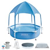 Intex 28209 Gölgelikli Metal Çerçeve Havuz 183 cm, su sporları, plaj malzemesi, şişme ürün, yüzme aksesuarı, kamp, dalış, güvenlik