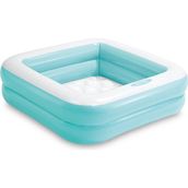 Intex Mavi Şişme Taban Mini Kare Havuz 86x86x25 cm 1-3 Yaş Arası Çocuklar İçin Güvenli Eğlence