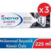 İpana 225 ml 75 ml x 3 3D White Luxe Charcoal Diş Macunu