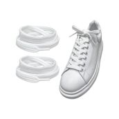 İpekbazaar Exclusice 120 Cm Yassı Spor Ayakkabı Bağcığı, Çift Katmanlı Örgülü Sneakers Bağcık, 1 Çift 001 beyaz