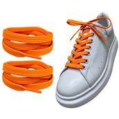 ipekbazaar Exclusive 120 cm Yassı Spor Ayakkabı Bağcığı, Çift Katmanlı Örgülü Sneakers Bağcık, 1 Çift (Turuncu)