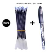 Isı İle Uçan Silinebilen Refill Kalem İçi ve Kalem Siyah 11 ADET