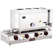 Işıkgaz Silverinox Doğalgaz Elektrikli 60 lt 4 Demlikli Çay Kazanı