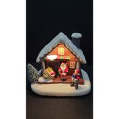Işıklı Noel Baba Figürlü Poliresin Yılbaşı Ev Süsü, Pil ile Çalışır, 13x11x7 cm, 1 Adet