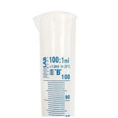 ISOLAB Plastik Mezür, Mavi Skala, 100ml Kapasiteli, Laboratuvar Ölçüm Kabı