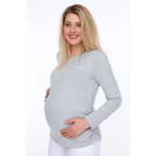 Işşıl 3131 Büzgülü Uzun Kol Hamile T-Shirt