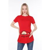 Işşıl 4473 Fermuardan Bakan Bebek Viskon Hamile Kısa Kol T-shirt