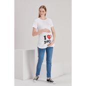 Işşıl 4490 Kalpten Bakan Bebek Kısa Kol Viskon Hamile T-shirt