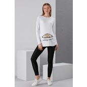 Işşıl 4495 Bordo Viskon Fermuardan Bakan Bebek U Kol Hamile T-Shirt