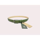 İstanbul Belt Hakiki Klasik Deri Erkek Kemer – 3 cm – Gümüş Ton Tokalı – Dayanıklı & Gerçek Deriden Kemer, Renk & Boy Seçenekleri - 135 cm - Yeşil
