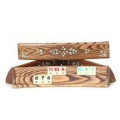istanbul crafts Doğal Ahşap Oval Okey Takımı Sedef İşlemeli
